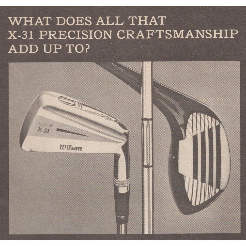 Vintage 1968 Wilson X-31 Golf Clubs Print Ad Irons Woods Sweet Spot
